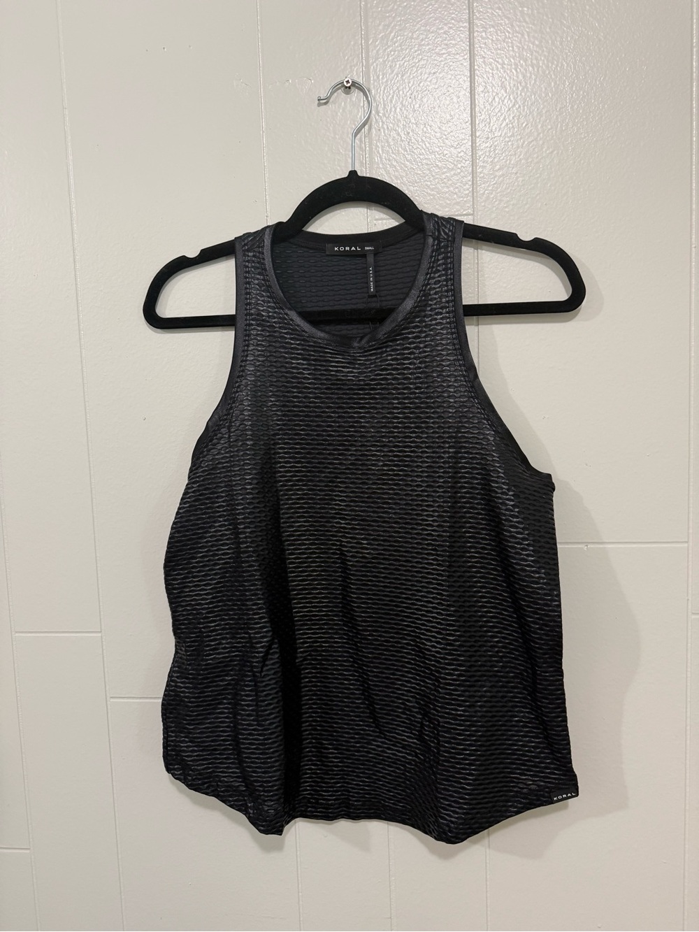 KORAL Black Textured Athletic Tank Top